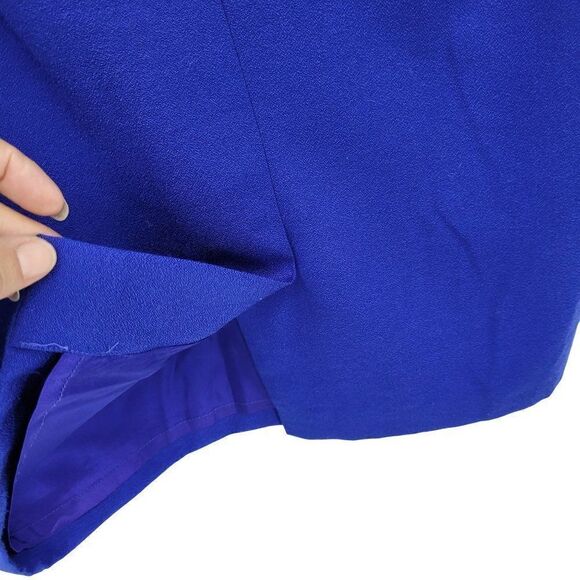 Vintage 80s Nah Nah Petites Dress Set M Royal Blue Pearl Sequin Jacket Midi Glam - Picture 16 of 17